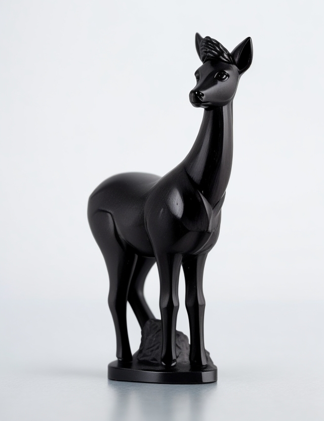A Black Withdrawer, generated with Leonardo.Ai and Dreamshaper 7 from the prompt 'a figurine ebony chess piece of a doe'.