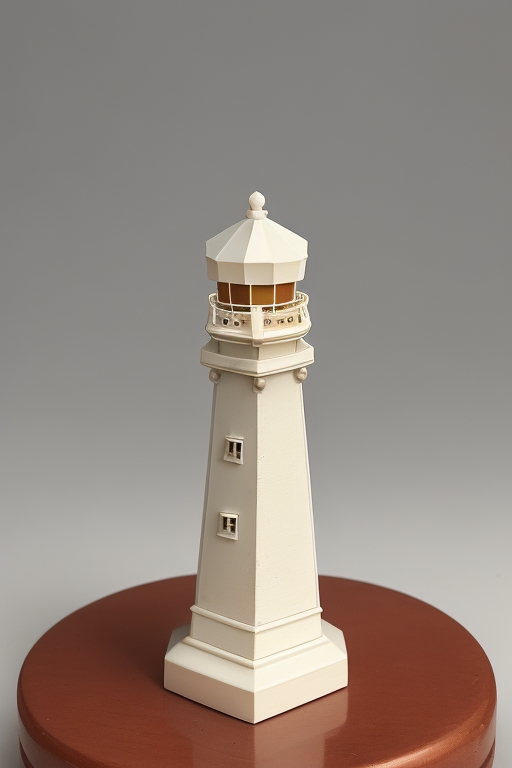 A White Coordinator, generated by Leonardo.Ai and Dreamshaper 7 from the prompt 'an ivory chess piece of a four-sided lighthouse.'