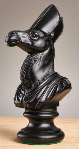 AI image made by Fergus Duniho with Ideogram, depicting it as a camel wearing a bishop's miter