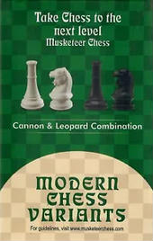 Musketeer Chess Variant Kit - Cannon & Leopard - Black & White Musketeer Chess Variant Kit - Cannon & Leopard - Black & White