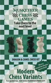 Musketeer Chess Variant Kit - Dragon & Camel - Black & White Musketeer Chess Variant Kit - Dragon & Camel - Black & White