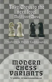 Elephant and Hawk - Musketeer Chess Variant Kit - 4 Set - Black & Ivory Elephant and Hawk - Musketeer Chess Variant Kit - 4 Set - Black & Ivory
