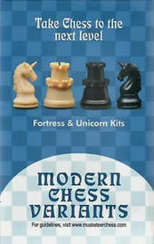 Fortress and Unicorn - Musketeer Chess Variant Kit - 4 Set - Black & Natural Fortress and Unicorn - Musketeer Chess Variant Kit - 4 Set - Black & Natural