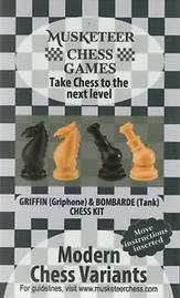 Musketeer Chess Variant Kit - Griffin & Bombarde (Tank) - Black & Natural Musketeer Chess Variant Kit - Griffin & Bombarde (Tank) - Black & Natural