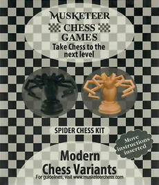 Musketeer Chess Variant Kit - Spider - Black & Natural Musketeer Chess Variant Kit - Spider - Black & Natural