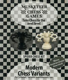 Musketeer Chess Variant Kit - Spider - Black & White Musketeer Chess Variant Kit - Spider - Black & White