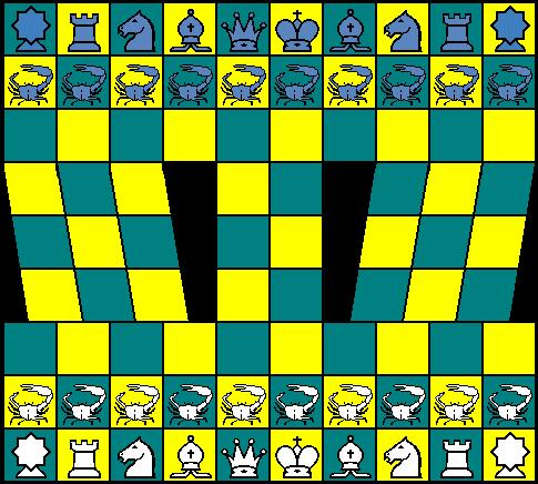 Ultra Slanted Escalator Chess setup
