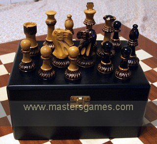 One of several different styles of wooden Jester Chess pieces jester chess